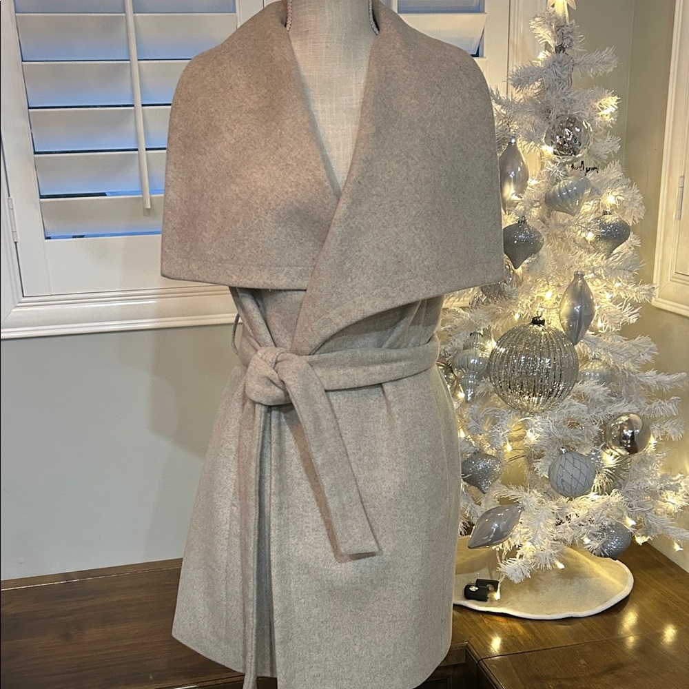 Elegant Beige Wrap Coat